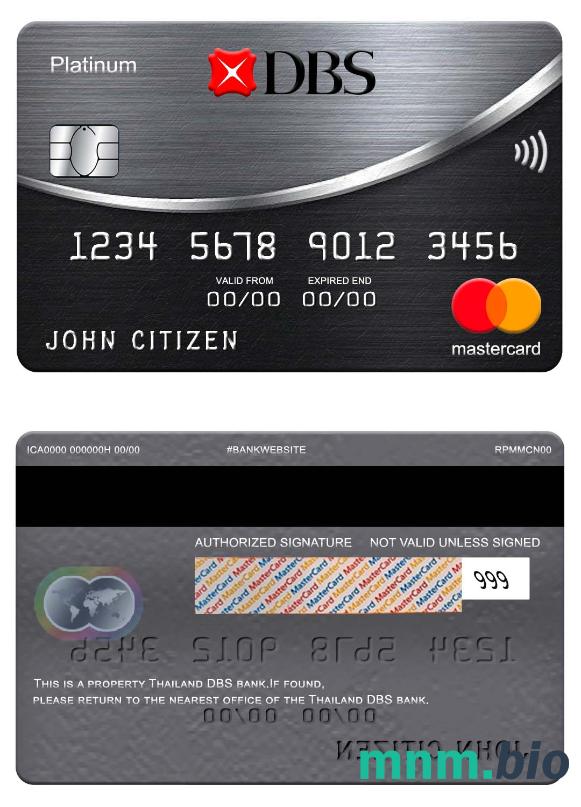 Thailand DBS bank mastercard platyna